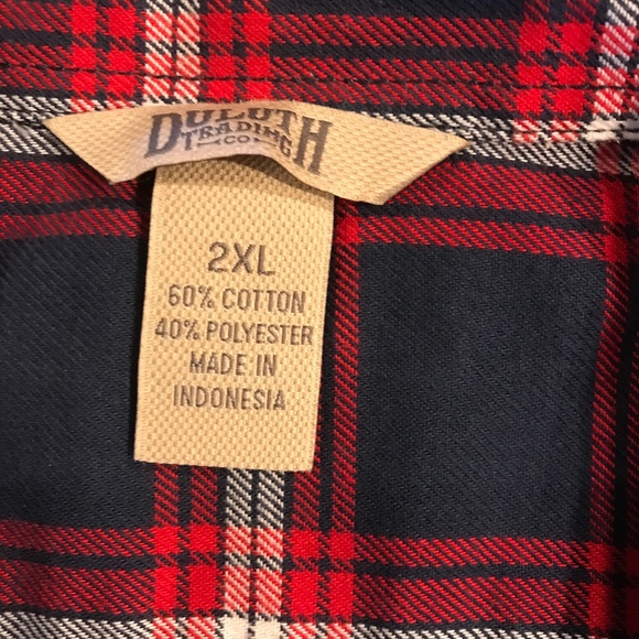 DULUTH TRADING COMPANY NWOT WOMEN’S FREE SWINGIN’ 2XL FLANNEL SHIRT - Picture 3 of 3